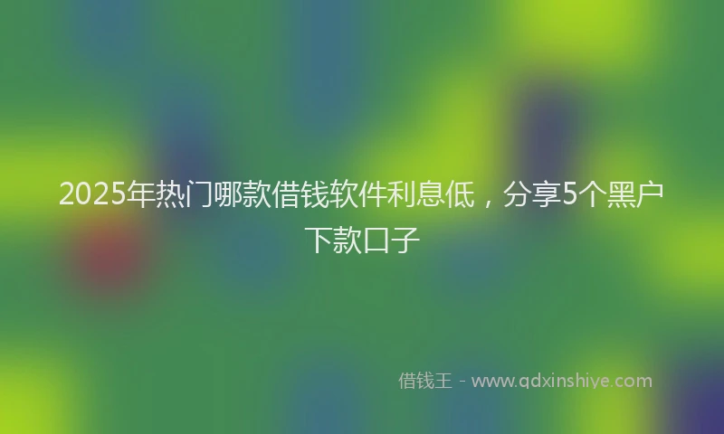2025年热门哪款借钱软件利息低，分享5个黑户下款口子