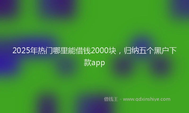 2025年热门哪里能借钱2000块，归纳五个黑户下款app