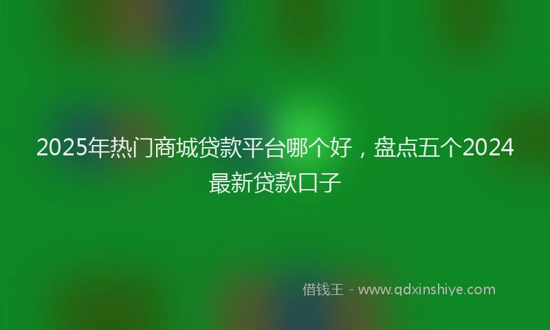 2025年热门商城贷款平台哪个好，盘点五个2024最新贷款口子