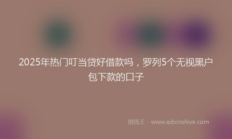 2025年热门叮当贷好借款吗，罗列5个无视黑户包下款的口子