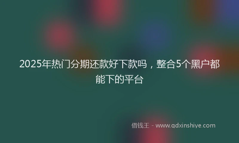 2025年热门分期还款好下款吗，整合5个黑户都能下的平台