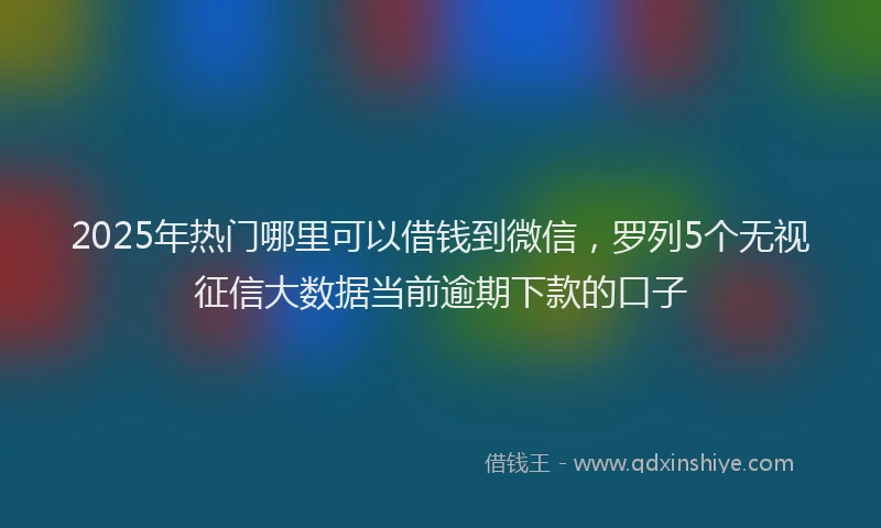 2025年热门哪里可以借钱到微信，罗列5个无视征信大数据当前逾期下款的口子