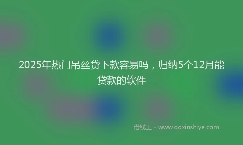 2025年热门吊丝贷下款容易吗，归纳5个12月能贷款的软件