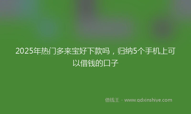 2025年热门多来宝好下款吗，归纳5个手机上可以借钱的口子