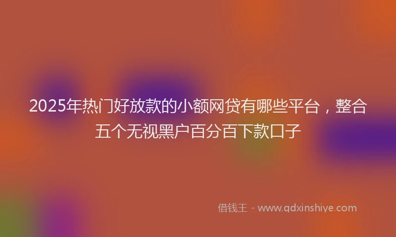 2025年热门好放款的小额网贷有哪些平台，整合五个无视黑户百分百下款口子