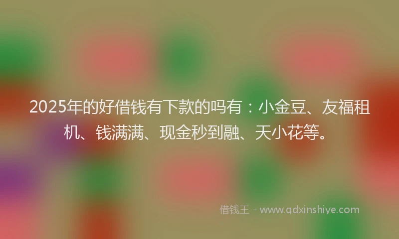 2025年的好借钱有下款的吗有：小金豆、友福租机、钱满满、现金秒到融、天小花等。