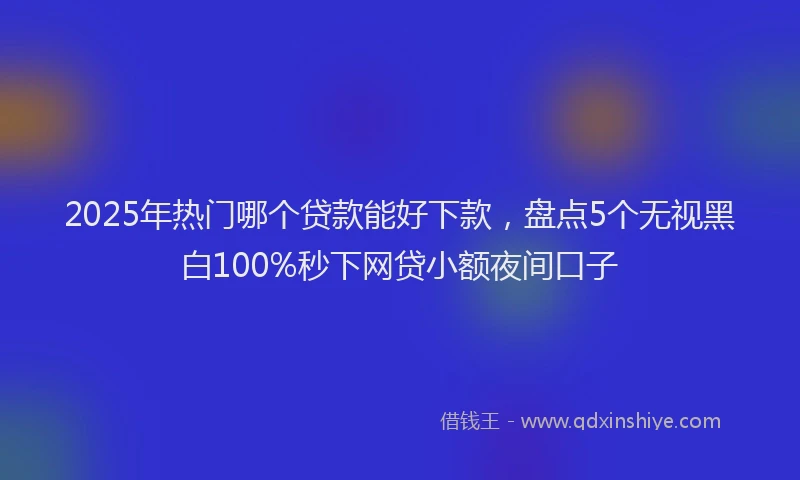 2025年热门哪个贷款能好下款，盘点5个无视黑白100%秒下网贷小额夜间口子