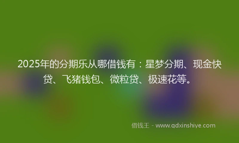 2025年的分期乐从哪借钱有：星梦分期、现金快贷、飞猪钱包、微粒贷、极速花等。