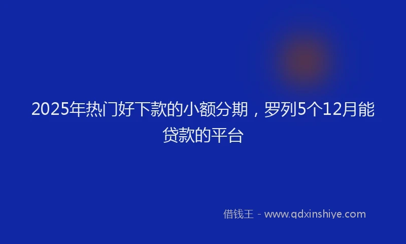 2025年热门好下款的小额分期，罗列5个12月能贷款的平台
