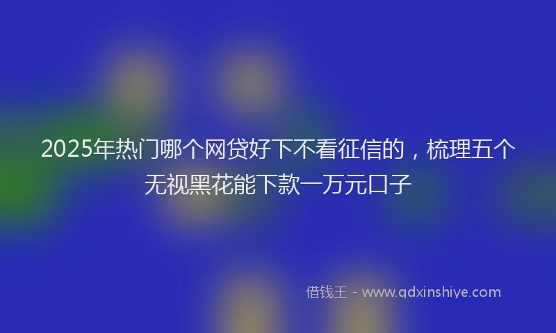 2025年热门哪个网贷好下不看征信的，梳理五个无视黑花能下款一万元口子