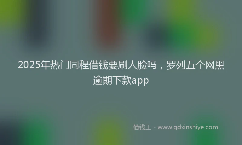 2025年热门同程借钱要刷人脸吗，罗列五个网黑逾期下款app