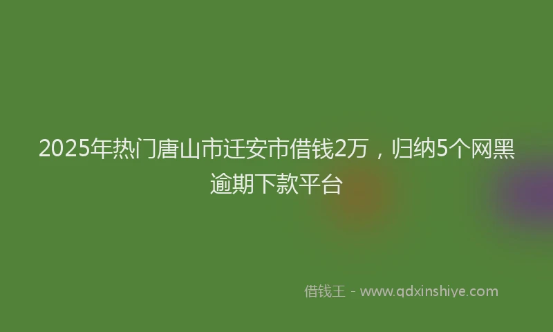 2025年热门唐山市迁安市借钱2万，归纳5个网黑逾期下款平台
