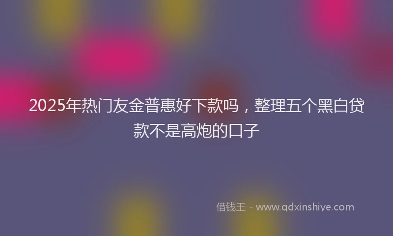 2025年热门友金普惠好下款吗，整理五个黑白贷款不是高炮的口子
