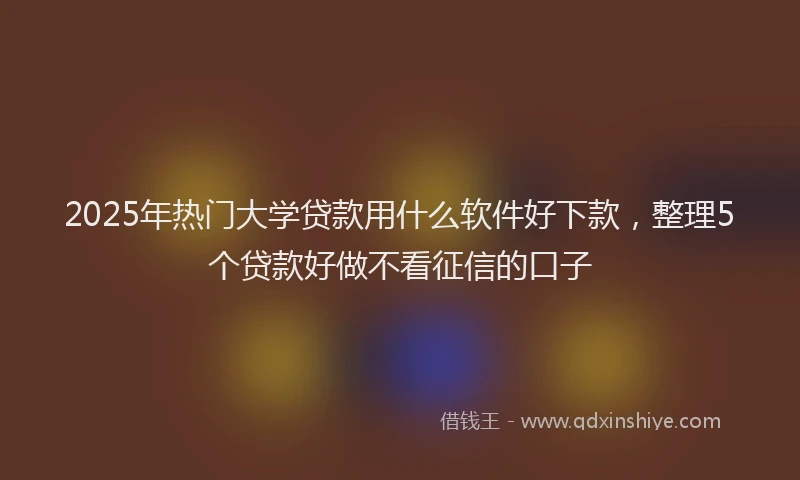 2025年热门大学贷款用什么软件好下款，整理5个贷款好做不看征信的口子