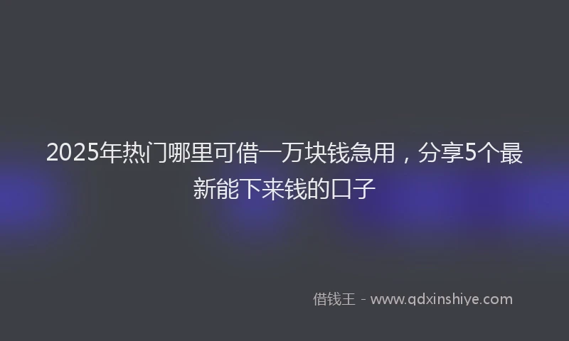 2025年热门哪里可借一万块钱急用，分享5个最新能下来钱的口子