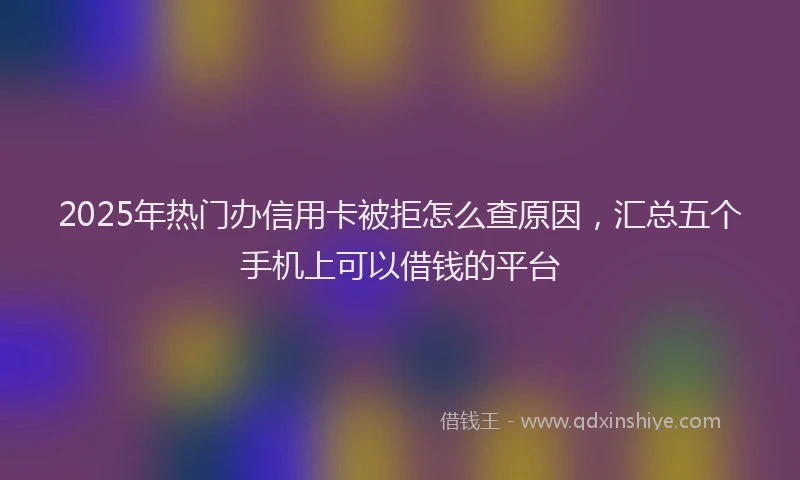 2025年热门办信用卡被拒怎么查原因，汇总五个手机上可以借钱的平台