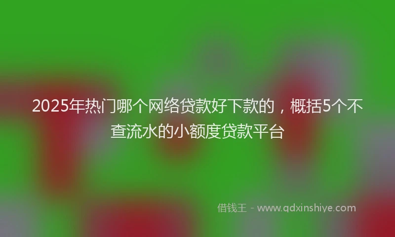 2025年热门哪个网络贷款好下款的，概括5个不查流水的小额度贷款平台