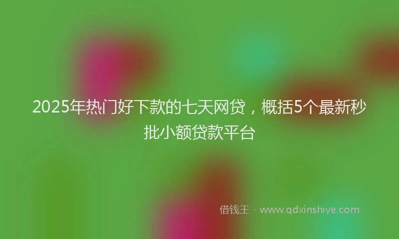2025年热门好下款的七天网贷，概括5个最新秒批小额贷款平台