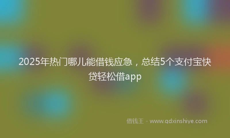 2025年热门哪儿能借钱应急，总结5个支付宝快贷轻松借app