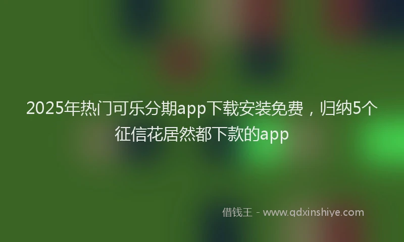 2025年热门可乐分期app下载安装免费，归纳5个征信花居然都下款的app