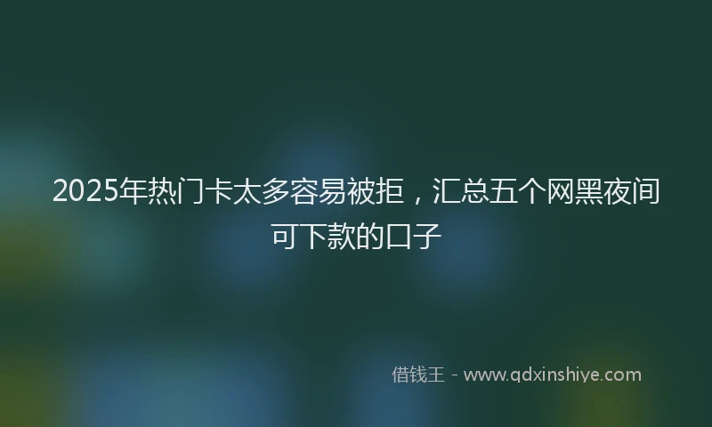 2025年热门卡太多容易被拒，汇总五个网黑夜间可下款的口子