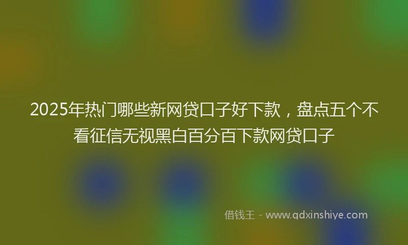 2025年热门哪些新网贷口子好下款，盘点五个不看征信无视黑白百分百下款网贷口子