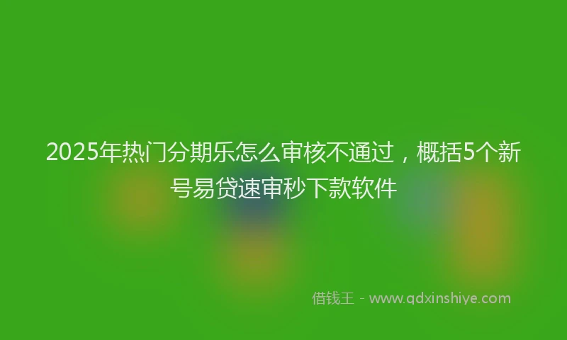 2025年热门分期乐怎么审核不通过，概括5个新号易贷速审秒下款软件