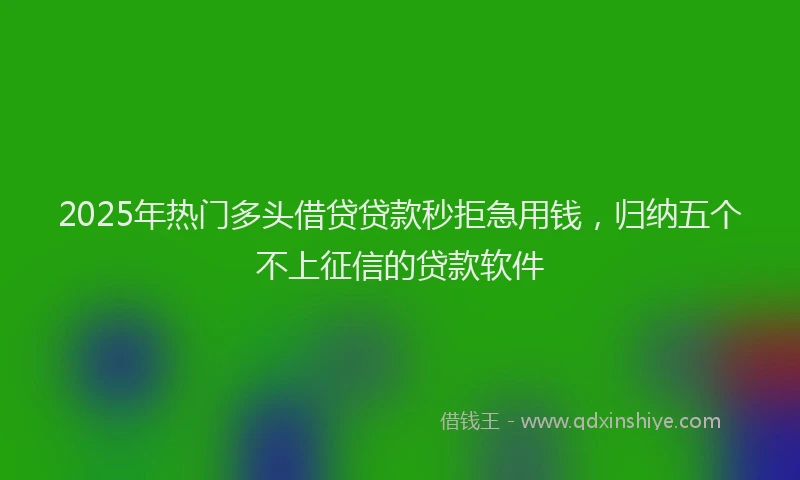 2025年热门多头借贷贷款秒拒急用钱，归纳五个不上征信的贷款软件