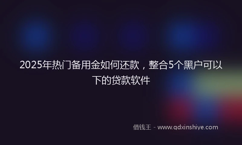 2025年热门备用金如何还款，整合5个黑户可以下的贷款软件