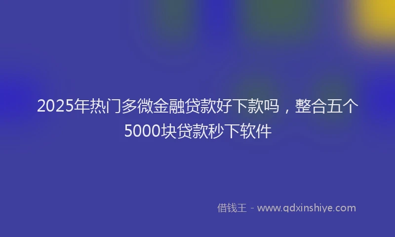 2025年热门多微金融贷款好下款吗，整合五个5000块贷款秒下软件