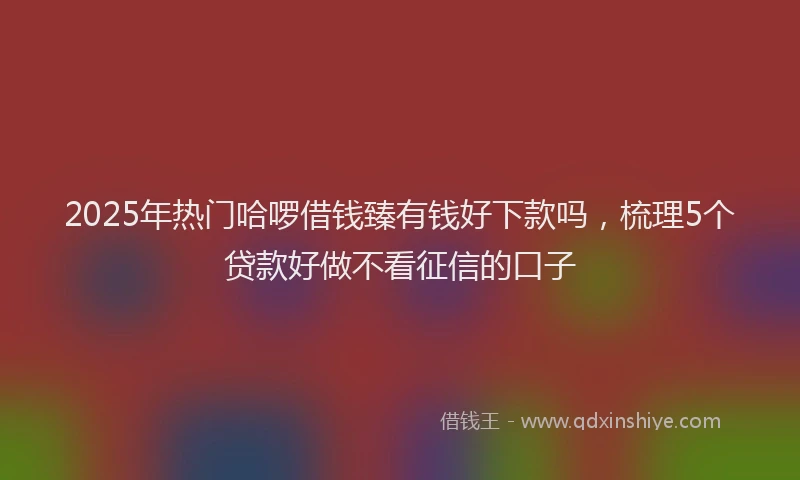 2025年热门哈啰借钱臻有钱好下款吗，梳理5个贷款好做不看征信的口子