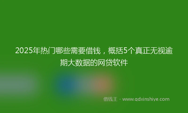 2025年热门哪些需要借钱，概括5个真正无视逾期大数据的网贷软件