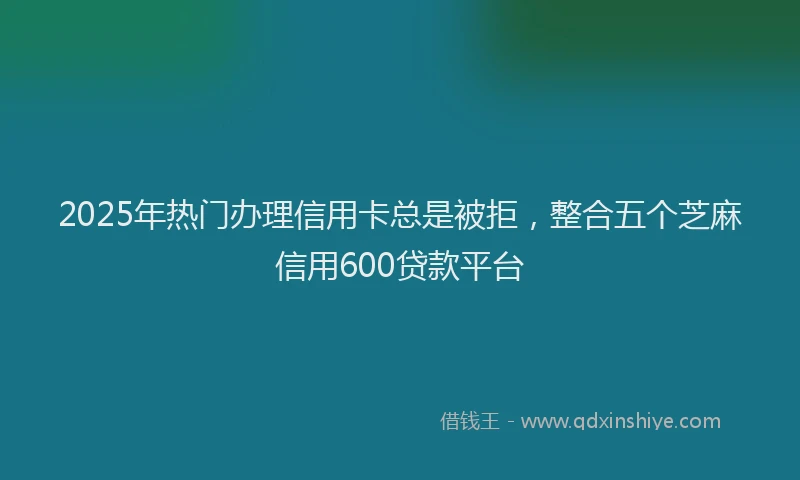 2025年热门办理信用卡总是被拒，整合五个芝麻信用600贷款平台