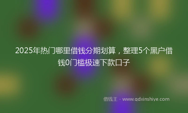 2025年热门哪里借钱分期划算，整理5个黑户借钱0门槛极速下款口子