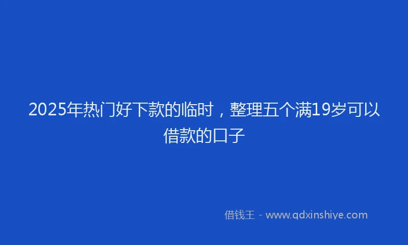 2025年热门好下款的临时，整理五个满19岁可以借款的口子