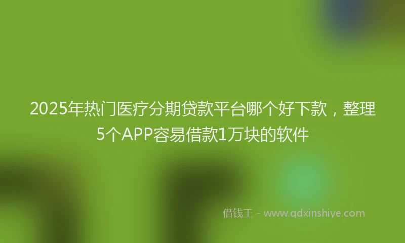 2025年热门医疗分期贷款平台哪个好下款，整理5个APP容易借款1万块的软件