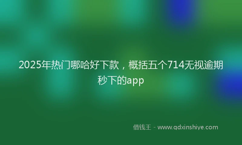 2025年热门哪哈好下款，概括五个714无视逾期秒下的app