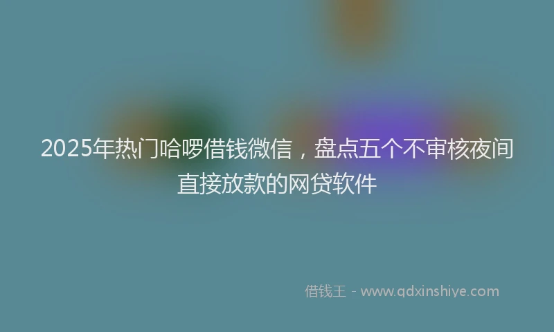 2025年热门哈啰借钱微信，盘点五个不审核夜间直接放款的网贷软件
