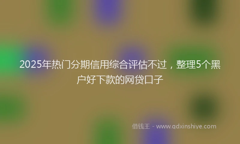 2025年热门分期信用综合评估不过，整理5个黑户好下款的网贷口子