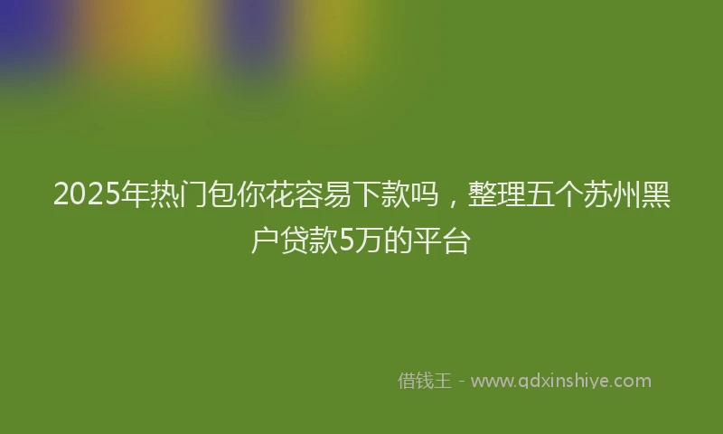 2025年热门包你花容易下款吗，整理五个苏州黑户贷款5万的平台