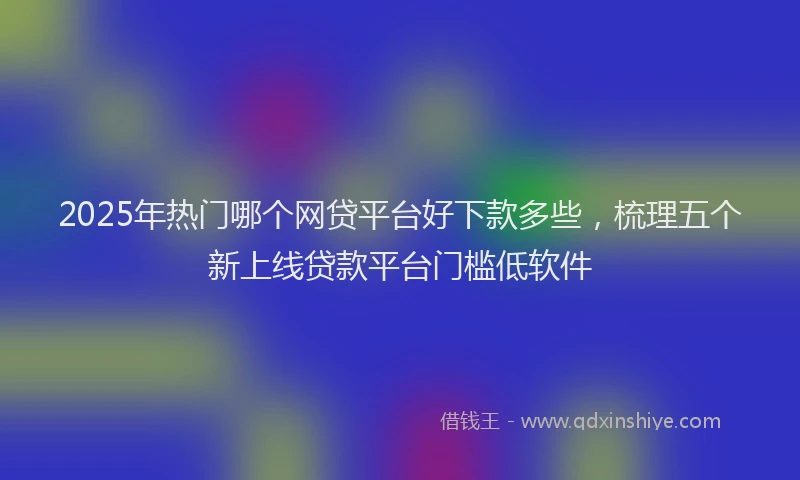 2025年热门哪个网贷平台好下款多些，梳理五个新上线贷款平台门槛低软件