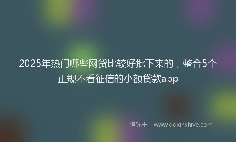 2025年热门哪些网贷比较好批下来的，整合5个正规不看征信的小额贷款app