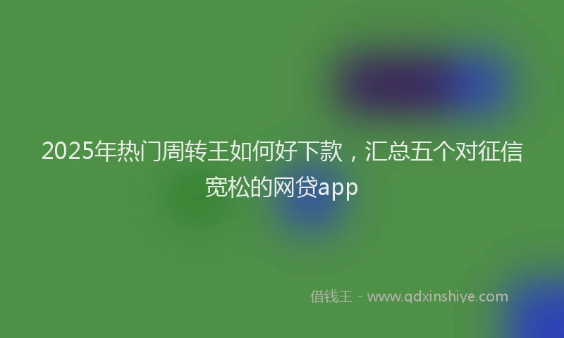 2025年热门周转王如何好下款，汇总五个对征信宽松的网贷app