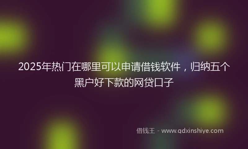 2025年热门在哪里可以申请借钱软件，归纳五个黑户好下款的网贷口子