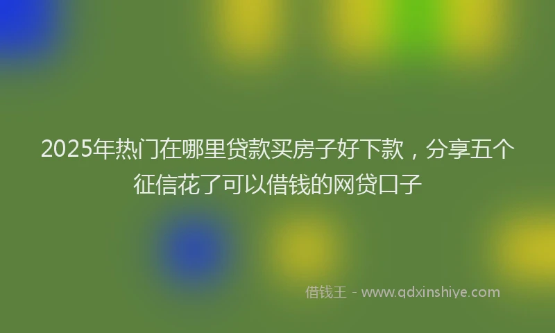 2025年热门在哪里贷款买房子好下款，分享五个征信花了可以借钱的网贷口子