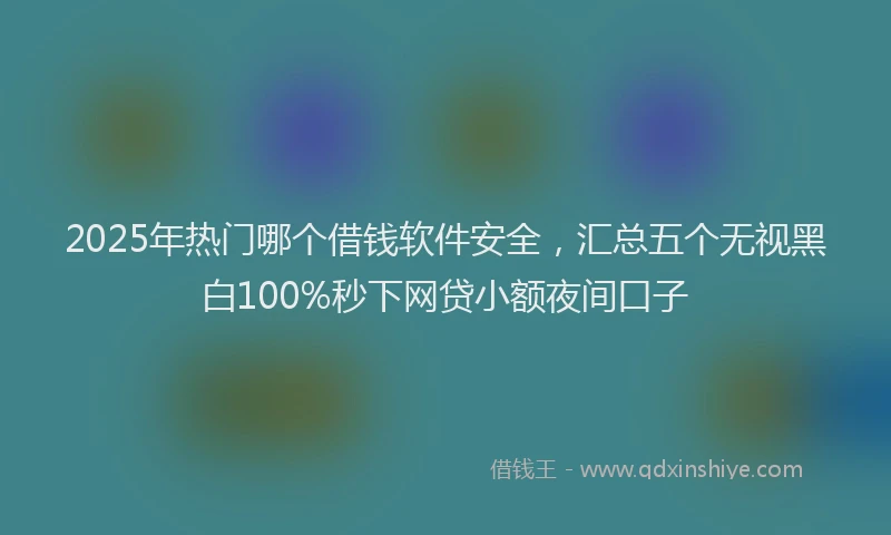 2025年热门哪个借钱软件安全，汇总五个无视黑白100%秒下网贷小额夜间口子