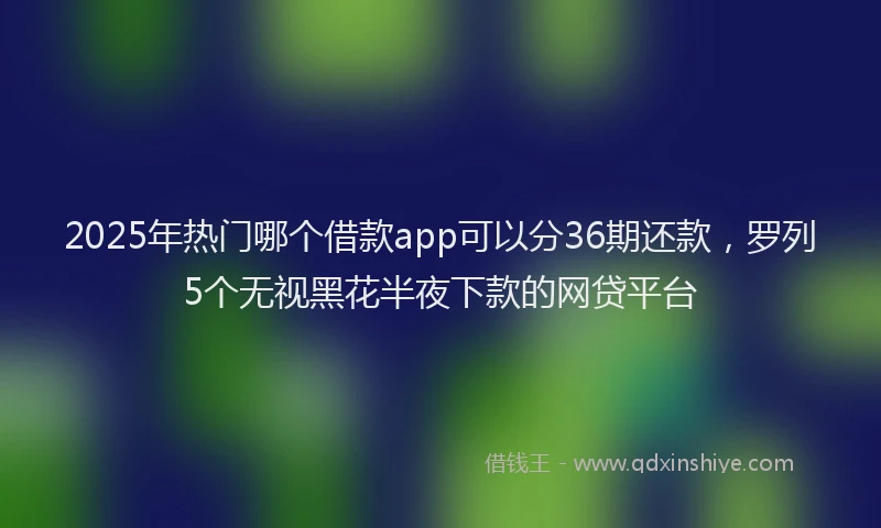 2025年热门哪个借款app可以分36期还款，罗列5个无视黑花半夜下款的网贷平台
