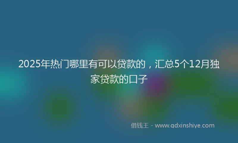 2025年热门哪里有可以贷款的，汇总5个12月独家贷款的口子