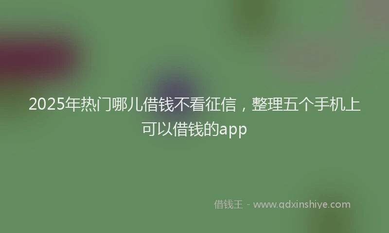 2025年热门哪儿借钱不看征信，整理五个手机上可以借钱的app