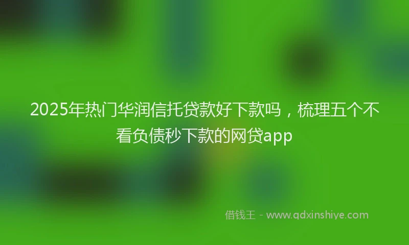 2025年热门华润信托贷款好下款吗，梳理五个不看负债秒下款的网贷app